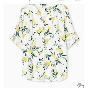 NWT Torrid Harper Blouse 4 Lemon Pattern